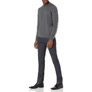 Theory Men's "Arnaud" Dark Heather Gray Regal Mock Neck Sweater, Size Medium